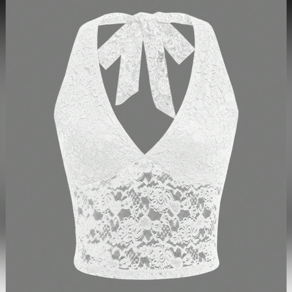 White Lace Halter Top